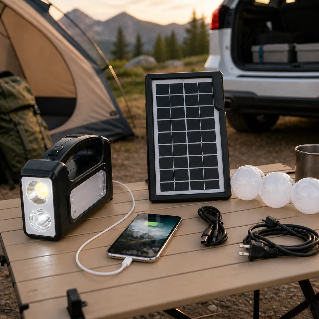 Ηλιακή γεννήτρια σε camping